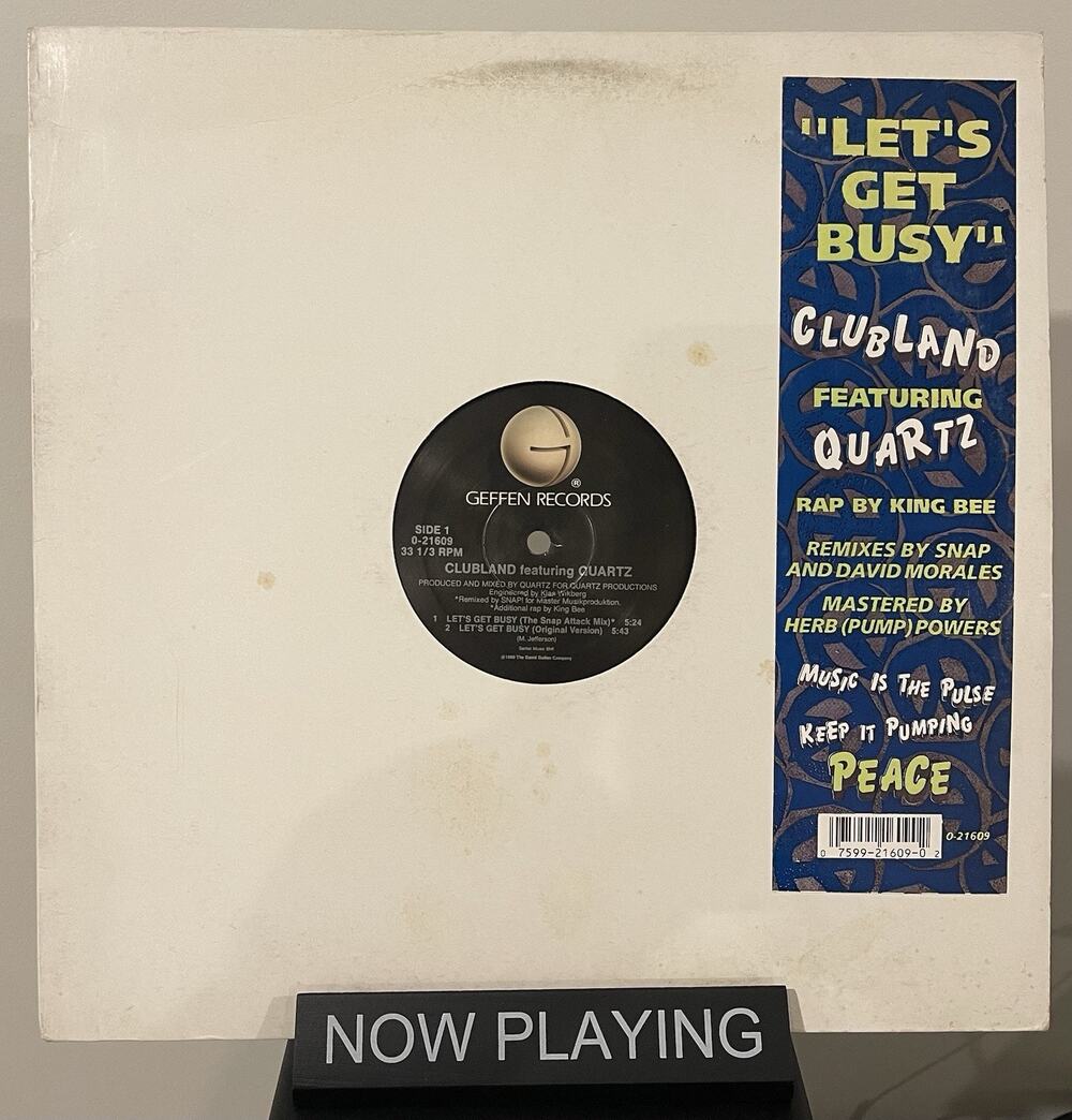 Clubland Featuring Quartz – Let's Get Busy Record Vinyl 12" 1990 Single Dance